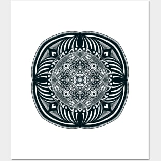 Black Mandala Art Posters and Art